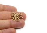 Brass Flower Charm, Raw Brass Flower Charms, Findings (15/20/24/29x0.80mm) SMP2234
