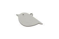 Steel Bird Charm, 12 Stainless Steel Bird Charms With 1 Loop, Animal Jewelry Findings (14x25x0.80mm) SMP2715