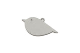 Steel Bird Charm, 12 Stainless Steel Bird Charms With 1 Loop, Animal Jewelry Findings (14x25x0.80mm) SMP2715