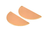 Rose Gold Half Moon, 2 Rose Gold Plated Brass Semi Circle Blanks (40x20x0.80) A0939 Q0194