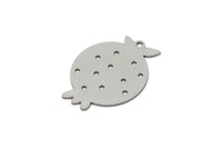 Steel Pomegranate Charm, 12 Stainless Steel Pomegranate Charms With 1 Loop, Charm Pendants, Findings (25x19.5x0.80mm) SMP2712