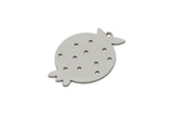 Steel Pomegranate Charm, 12 Stainless Steel Pomegranate Charms With 1 Loop, Charm Pendants, Findings (25x19.5x0.80mm) SMP2712