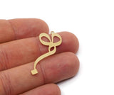 Brass Charm, Raw Brass Motif Charms With 1 Loop, Earring Charms, Pendant Charms (40/30x0.60mm) SMP3014