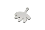 Steel Leaf Charm, 24 Stainless Steel Leaf Charms With 1 Loop, Findings (18x16x0.80mm) SMP2950