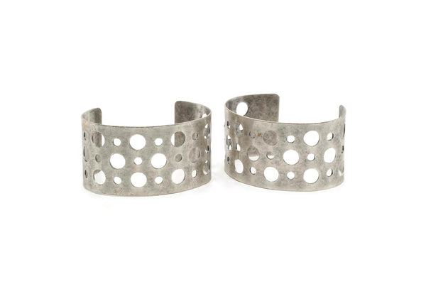 Swiss Cheese Bracelet, Raw Brass Cuff Bracelets (150x37x0.80mm) Brc114