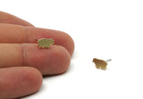 Brass Sheep Earring, 8 Raw Brass Sheep Stud Earrings (5x10x1.2mm) A5841