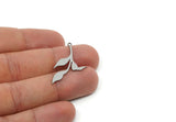 Custom Leaf Charms for Jewelry Making, Personalized Brass, Copper, Stainless Steel Branch Pendant With 1 Loop (35x18x0.80mm) SMP3283