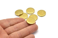 Brass Circle Blank, 6 Raw Brass Round Blanks (18x3mm) Y209