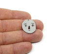 Customized Charm, For Jewelry Making Brass/Steel/Copper Geometric Shaped Face Charm With 1 Hole, Personalized Jewelry (25x19mm) SMP3180