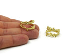 Smooth Band Ring, Raw Brass Smooth Band Wide Ring Settings N0050