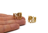 Brass Marquise Ring, 2 Raw Brass Marquise Adjustable Rings N0073