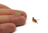 Brass Cat Earring, 8 Raw Brass Cat Stud Earrings (8x15x1.20mm) SMP2596 F069