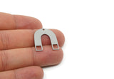 Custom Charms for Jewelry Making, Personalized Brass, Copper, Stainless Steel U Shaped Pendant With 1 Hole (25x21x0.60mm) SMP3168