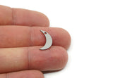Moon Charm, Raw Brass/Stainless Steel/Raw Copper Crescent Moon Charms With 1 Hole, Findings (16.5x4.5x0.80mm) SMP3367
