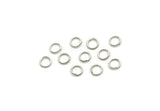 4mm Jump Rings, 250 Antique Silver Plated Brass Jump Rings, Connectors (3.90x0.60mm) A0881