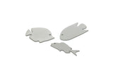Steel Fish Charm, Stainless Steel Fish Charms, Blanks, Findings, Custom Personalized Steel SMP3129