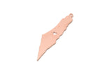 Copper Palestine Charm, 4 Raw Copper Palestine Map Charms With 1 Loop, Findings (41x11x0.80mm) SMP2927