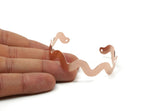 Copper Bangle Bracelet, Raw Copper Adjustable Wavy Bracelet With 2 Holes (146x6x0.80mm) SMP3252