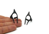 Black Elegant Ring, Oxidized Black Brass Adjustable Elegant Rings U061