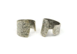 Hammered Open Ring, Antique Silver Plated Brass Hammered Adjustable Rings N0137