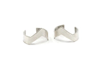 Silver Chevron Ring - 5 Antique Silver Plated Brass Adjustable Ring Setting - 16-17mm / 23 Gauge Mn04
