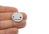Customized Charm, For Jewelry Making Brass/Steel/Copper Geometric Shaped Face Charm With 1 Hole, Personalized Jewelry (25x23mm) SMP3185