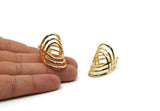 Gold Ring, Gold Plated Brass Adjustable Rings N0006 Q174