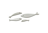Steel Fish Charm, Stainless Steel Fish Charms, Blanks, Findings SMP3090
