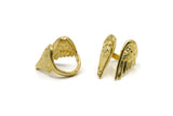 Brass Wing Ring, Raw Brass Adjustable Wing Rings D0406