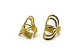 Brass Wire Ring, Raw Brass Adjustable Boho Wire Ring N0145