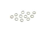 6mm Jump Ring, 50 Antique Silver Plated Brass Jump Rings, Connectors Findings (6x1mm) A0284
