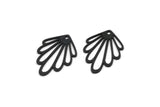 Black Leaf Charm, 8 Oxidized Black Brass Leaf Charms With 1 Hole, Charm Pendants (19x14x0.60mm) SMP0294 A5465