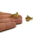 Brass Wing Ring, 2 Raw Brass Adjustable Wing Ring N0010