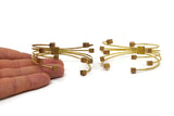 Brass Bohemian Bracelet, Raw Brass Multiple Wire Bracelets With Square Endings BRC247
