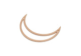 Copper Moon Charm, Raw Copper Crescent Moon Charms With 2 Holes, Findings (46x11x0.80mm) SMP3339