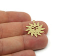 Brass Sun Charm, Raw Brass Sun Face Shaped Charms With 1 Loop, Charm Pendants (25x22x0.60mm) SMP3203