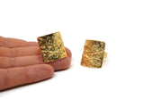 Gold Ethnic Ring, Gold Plated Brass Textured Adjustable Ethnic Rings E252 Q0510