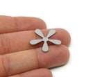 Custom Flower Charms for Jewelry Making, Personalized Brass, Copper, Stainless Steel Flower Blank (25x26mm) SMP3138