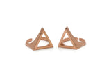 Rose Gold Ring, Rose Gold Plated Brass Adjustable Triangle Ring N0055 Q0231