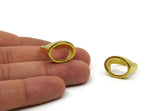 Brass Ring, 2 Raw Brass Adjustable Oval Rings N0053