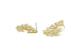 Brass Stud Earring, 4 Raw Brass Mushroom Shaped Stud Earrings (33x24x0.60mm) SMP0345 A6197
