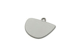 Semi Circle Charm, Stainless Steel Irregular Shaped Semi Circle Charms With 1 Loop, Pendant Charms (14x16x0.80mm) SMP3360