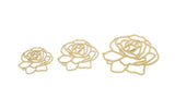 Brass Flower Charm, Raw Brass Rose Flower Charms, Birth Month Flower, June Month Flower, Findings (23/27/36x0.60mm) SMP2731