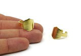 Brass Hexagon Ring, 2 Raw Brass Adjustable Hexagon Ring N0091