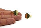 Brass Ring, 2 Raw Brass Adjustable Geometric Ring N0112