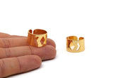 Gold Ring, Gold Plated Brass Adjustable Chevron Rings A0883 Q0315