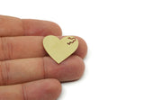 Brass Heart Blank, Raw Brass Heart Blanks, Stamping Blanks, Customized Parts For Jewelry (25x24x0.60mm) SMP3202