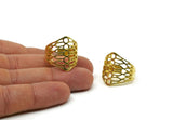 Brass Boho Ring, Raw Brass Adjustable Boho Rings N0035