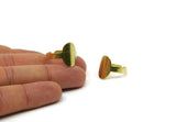 Brass Oval Ring, 2 Raw Brass Adjustable Oval Shaped Ring N0094
