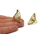 Adjustable Wing Ring, Raw Brass Adjustable Wing Ring N0040
